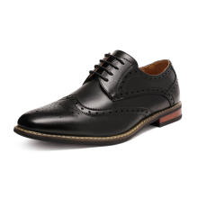 Wholesale Men's PU Leather Classic Modern Oxford Wingtip Lace Up Formal Dress Shoes